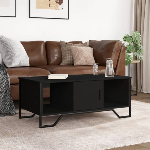 vidaXL sofabord, sort 100x51x40 cm, træbaseret materiale