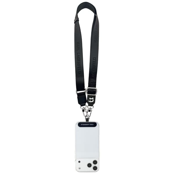 Karl Lagerfeld Universal Strap Tether Patch Choupette Metalllogotyp Svart