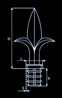 Endekappeprofil 20x20 sort pilespids