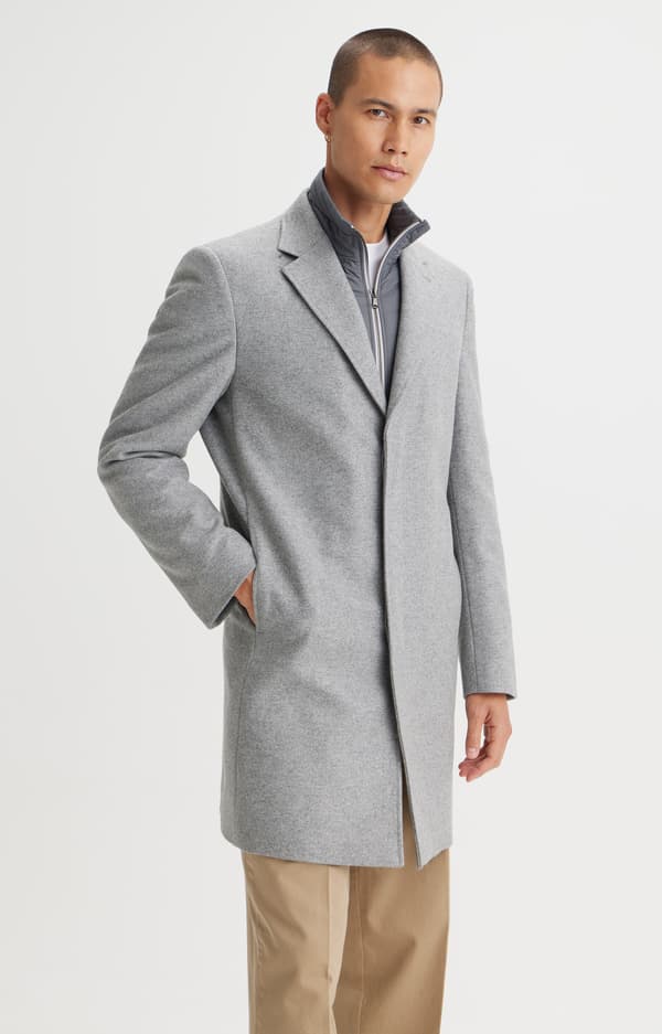 Slim fit-kappa med återvunnen ull 54