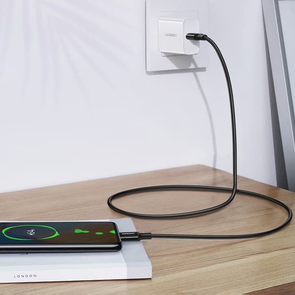 USB-C 5A snabbladdningskabel PD QC 1m Vit