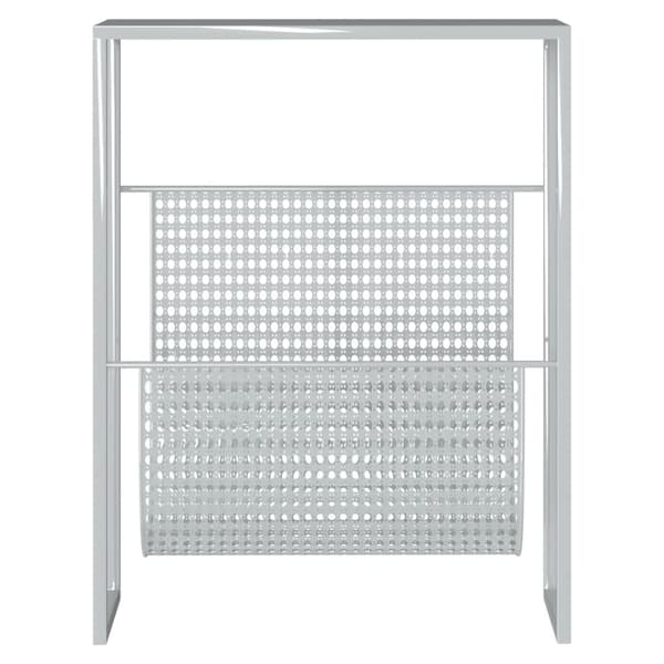 vidaXL avisstativ sølv 35x15x45 cm stål