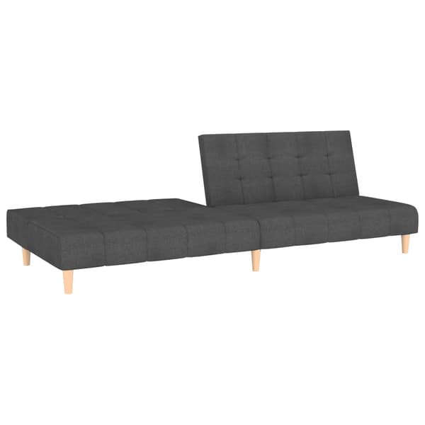 vidaXL 2-sits bäddsoffa, mörkgrå, klädd i tyg