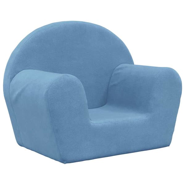 vidaXL børnesofa, blå, blød plys