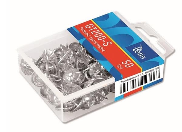 Silverfärgade klädselstift 50 st GT200-S