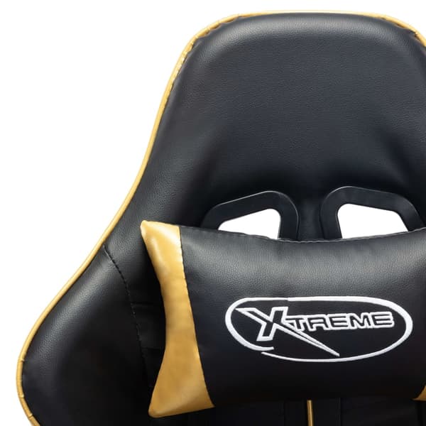 vidaXL gamingstol, sort og guld, kunstlæder