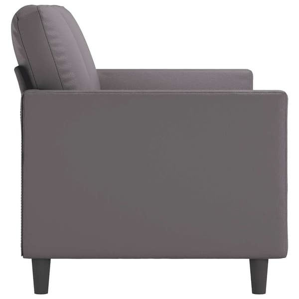 vidaXL 3-sitssoffa, grå, 180 cm, konstläder
