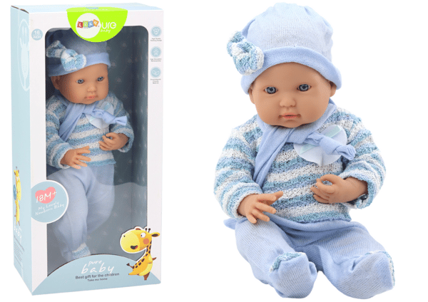 Baby Doll Randig Tröja Mössa Halsduk Blå