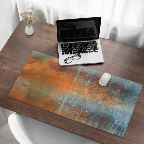 Holdbar gamingmåtte rust- og metaltekstur 100x50 cm