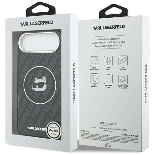 Karl Lagerfeld IML Choupette Head Logo MagSafe-etui til iPhone Air, sort