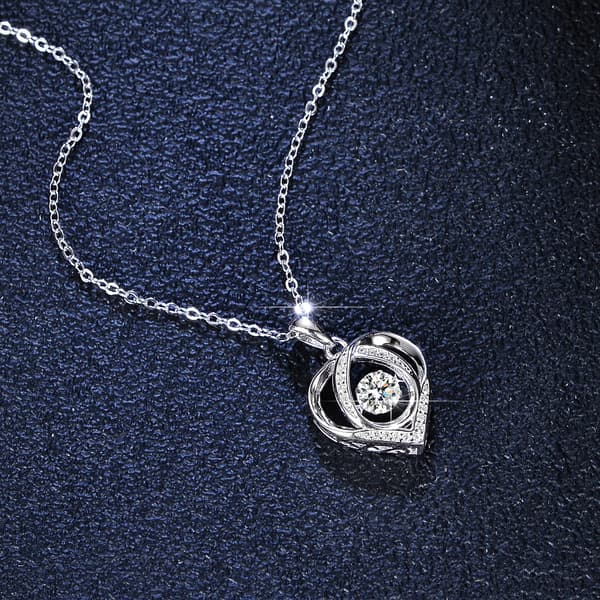 Silver diamanthjärthalsband Present till kvinnor + armband