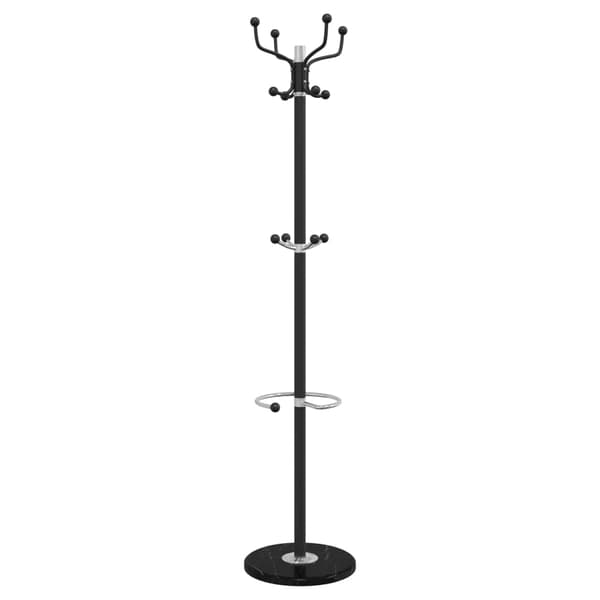 vidaXL stående knagerække sort 180 cm malet jern