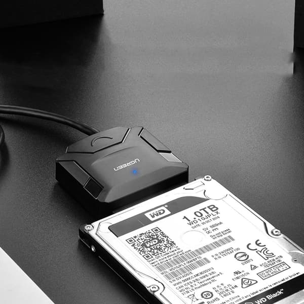 Adapterkabel til HDD og SSD SATA 2,5'' / 3,5'' USB 3.0 op til 4TB - Sort