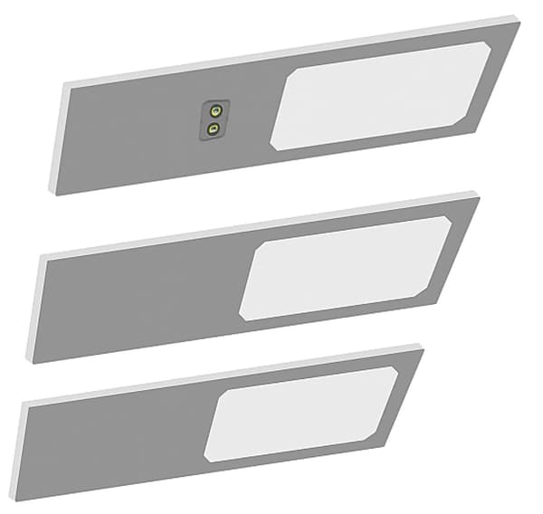 LED-underskabslampe 3x4W med håndafbryder 4000K grå 3 stk.