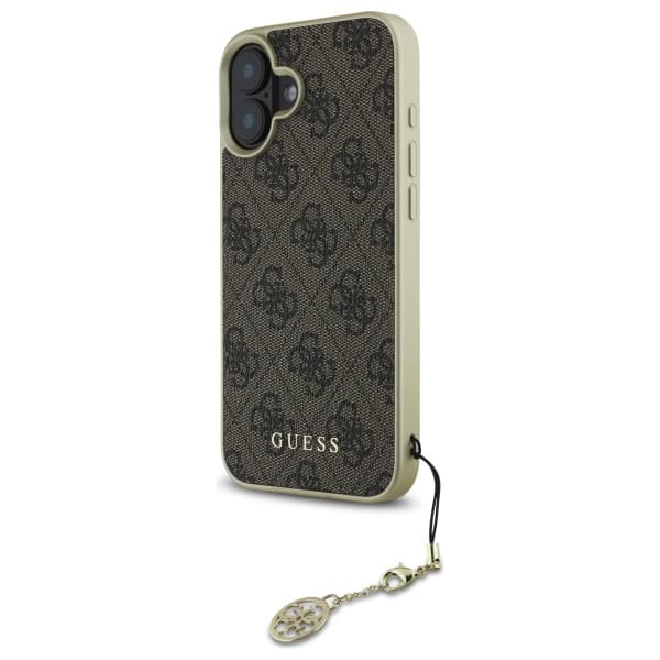 Guess 4G Charms Collection-etui til iPhone 16, brun