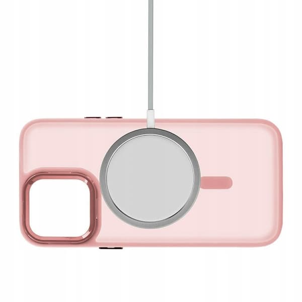 Etui til iPhone 16 FORSTÆRKET til MAGSAFE CLEAR CASE SLIM PINK + Glas