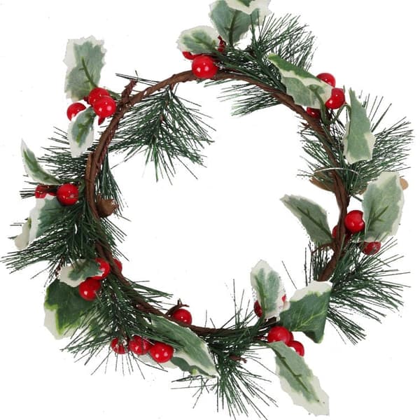 Julekrans med røn og grangrene 20 cm