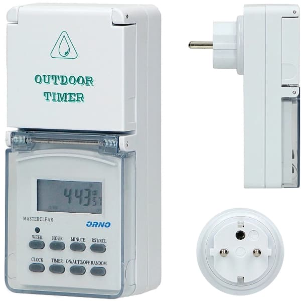 Ekstern elektronisk timer LCD-display IP44-afbryder