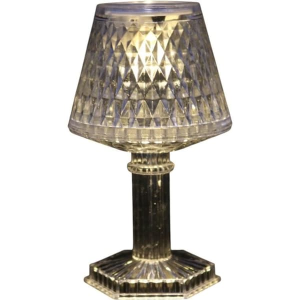 LED-bordlampe, batteri, transparent, 12 cm