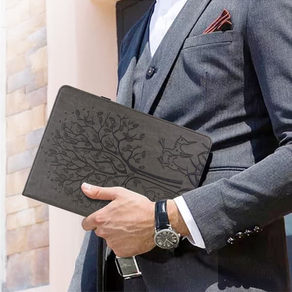 Amazon Kindle Paperwhite 5 (2021) -kotelo, puunkuvio, harmaa