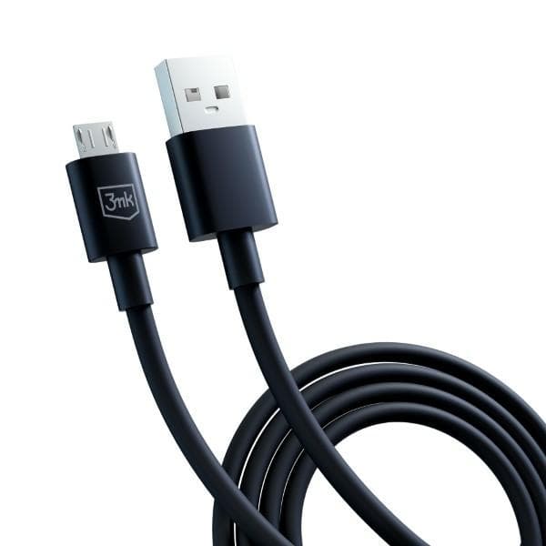 3MK Hyper USB-A till Micro USB-kabel, 1,2 m, 5 V, 2,4 A, svart