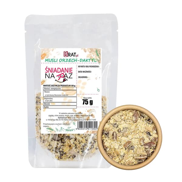 Valnød- og dadelmusli 75 g