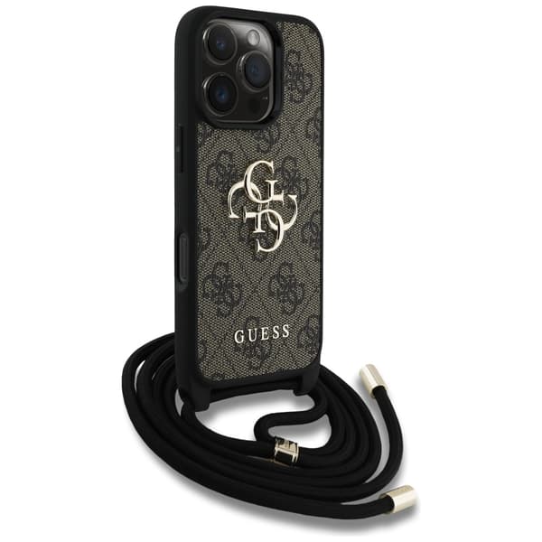 Guess 4G Stor Logotyp Sladdrem Axelskal till iPhone 16 Pro Max Brunt
