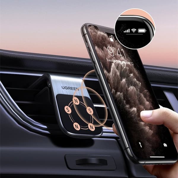 Magneettinen autonpidike tuuletusritilään, hopea