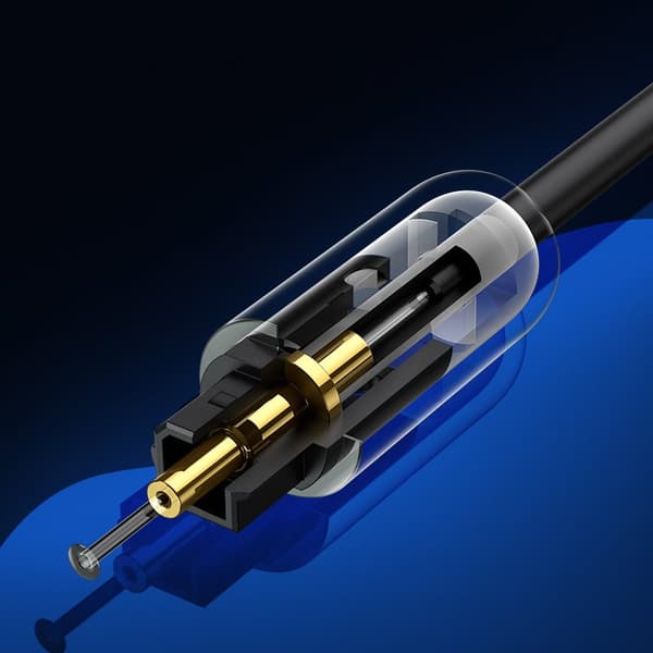 Optisk lydkabel digital fiberoptisk Toslink SPDIF 1,5m grå