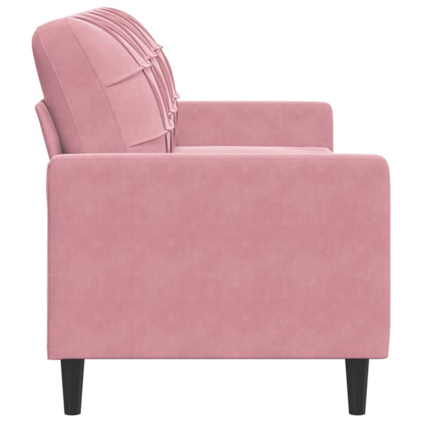 vidaXL 3-sitssoffa rosa 180 cm klädd i sammet
