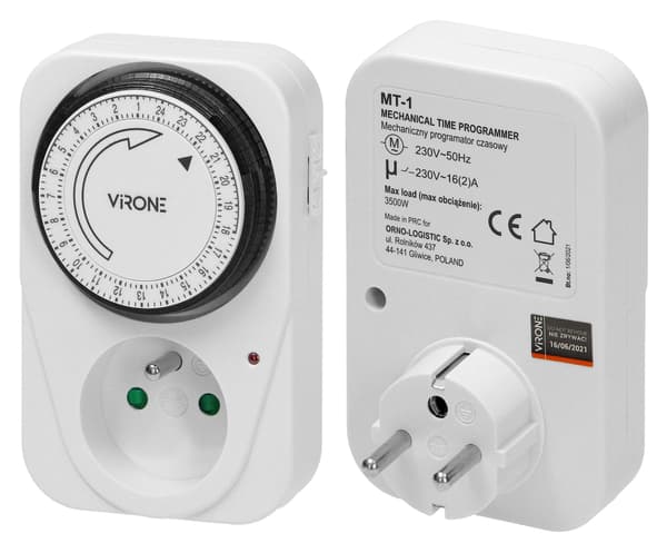 Mekanisk analog timer 3500W timerstikkontakt