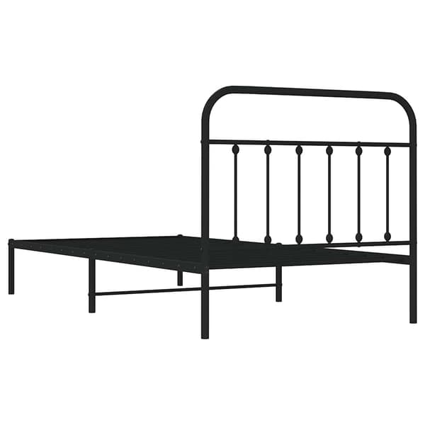 vidaXL metalsengestel med hovedgærde sort 100x200 cm