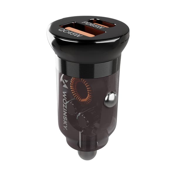 USB-A USB-C PD QC 65W Billaddare - Svart