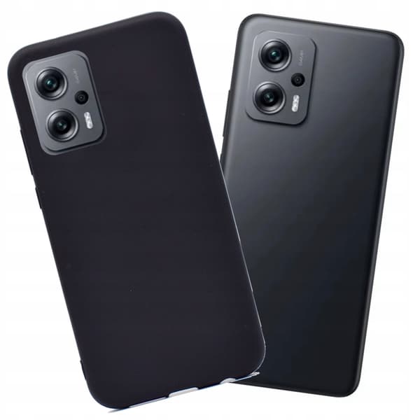 Etui til Xiaomi Redmi Note 11T Pro - Sort silikone cover + 9H glas