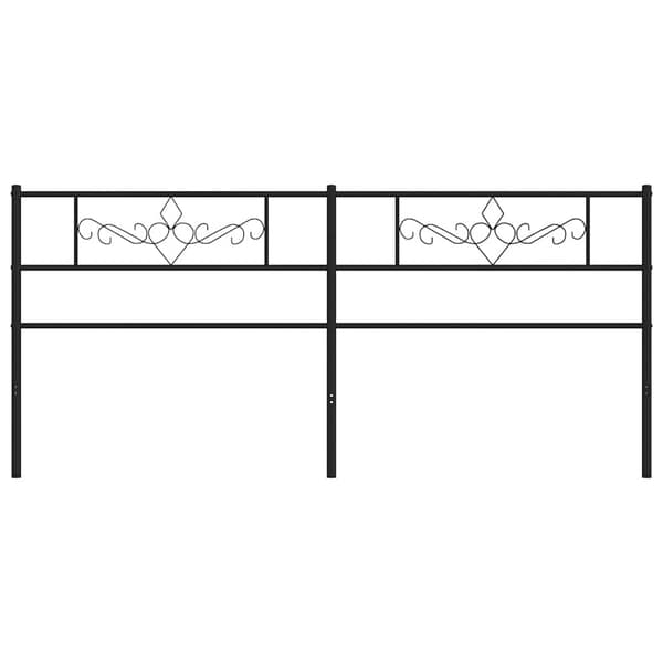 vidaXL metalsengegavl, sort, 200 cm