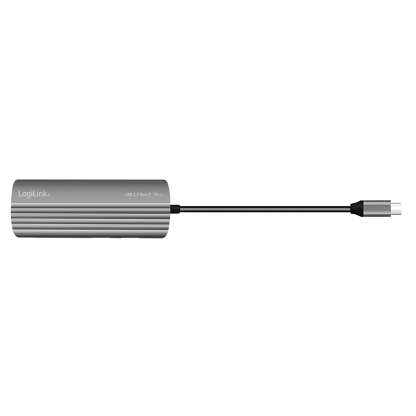 Hub USB-C 3.2 Gen2 10Gb/s 4x USB PD 100W LogiLink grå 2xUSB-A 2xUSB-C