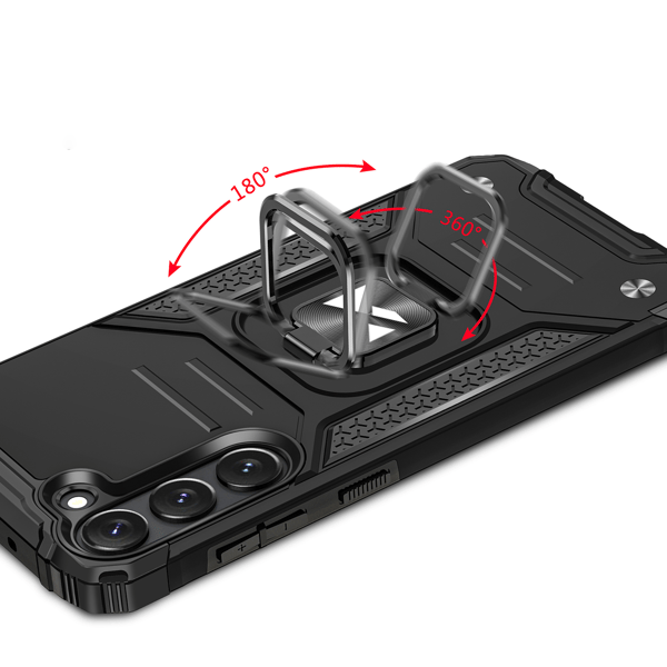 Pansret cover til Samsung Galaxy S23 magnetisk holder Ring Armor sort