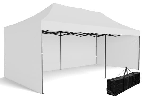 Ekspres shoppingpavillon - 3x6 m - hvid