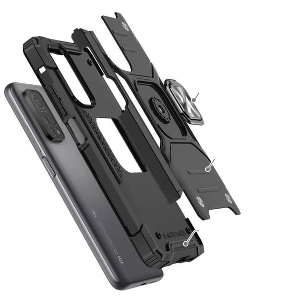 Pansret cover + magnetisk holder Mi Poco M4 Pro 5G / Redmi Note 11 5G Ring Armor sort