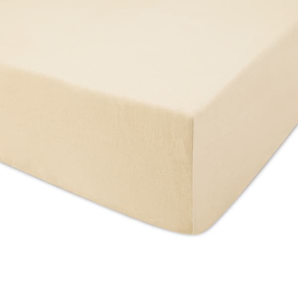 Stræklagen 160x200 elastisk JERSEY 100% BOMULD lys beige