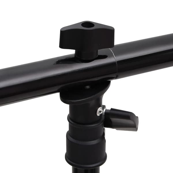 vidaXL T-formet baggrundsstativ sort 201x60x(70-200) cm