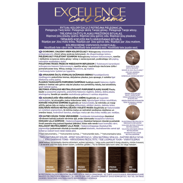 Loreal Excellence Cool Creme hårfarve - 7.11 Ultra askeblond 192ml