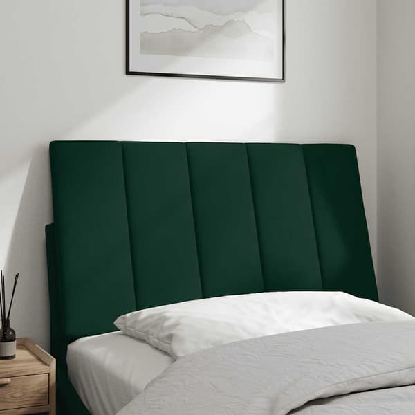 vidaXL Sängynpäädyn tyyny, tummanvihreä, 90 cm, sametti