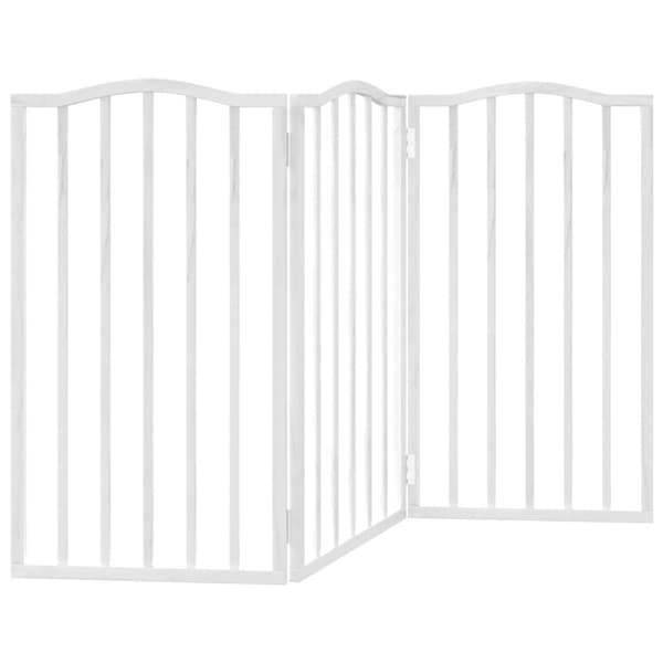 vidaXL foldbart sikkerhedsgitter til hunde, 3 paneler, hvid, 150 cm