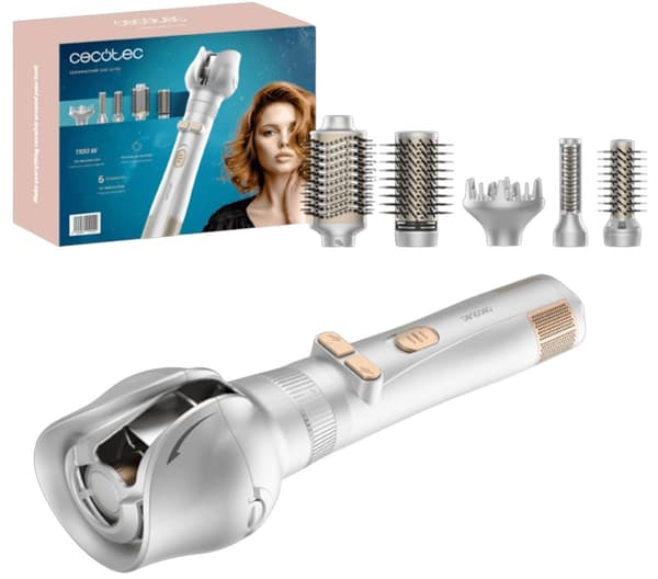 Cecotec CeramicCare 6-i-1 Gyro Silver Hårlocktång