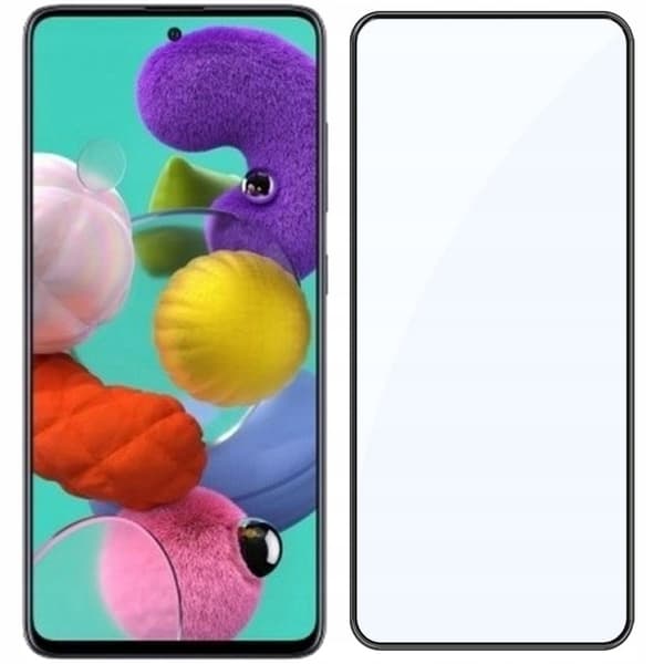 2x Härdat glas för Samsung Galaxy A51 med helskärmstäckning, 5D-glas