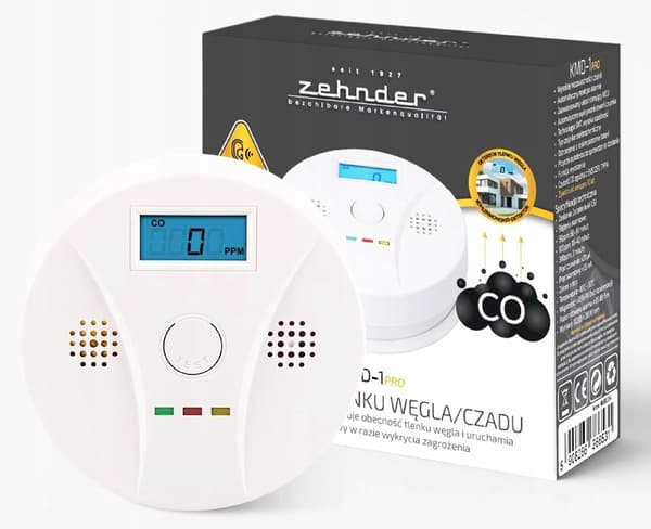 Zehnder KMD-1 PRO CO-detektor med LCD-display 10 år