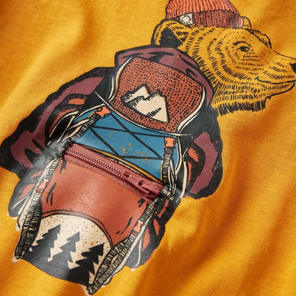 Børne langærmet T-shirt, okker, 128