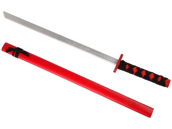 Rødt træsværd 73 cm