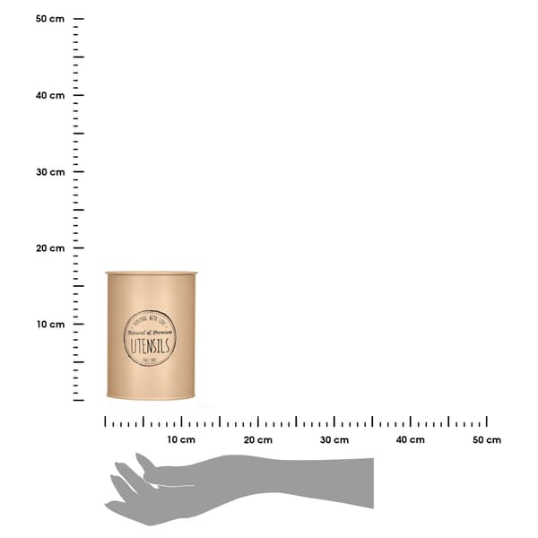 Beige beholder til køkkenredskaber